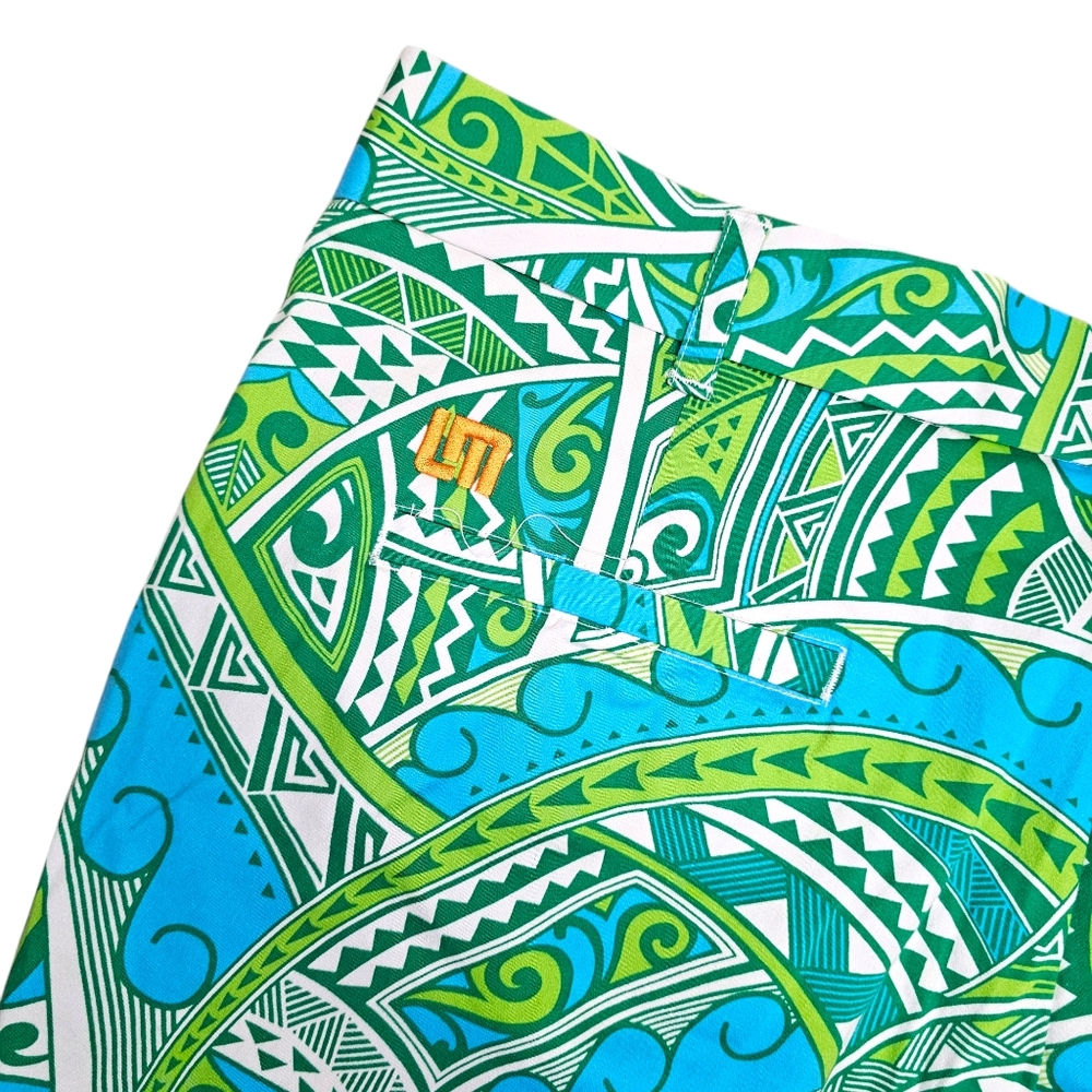 Loudmouth Men's Golf Shorts Blue & Green Print Size 38 - Picture 4 of 7